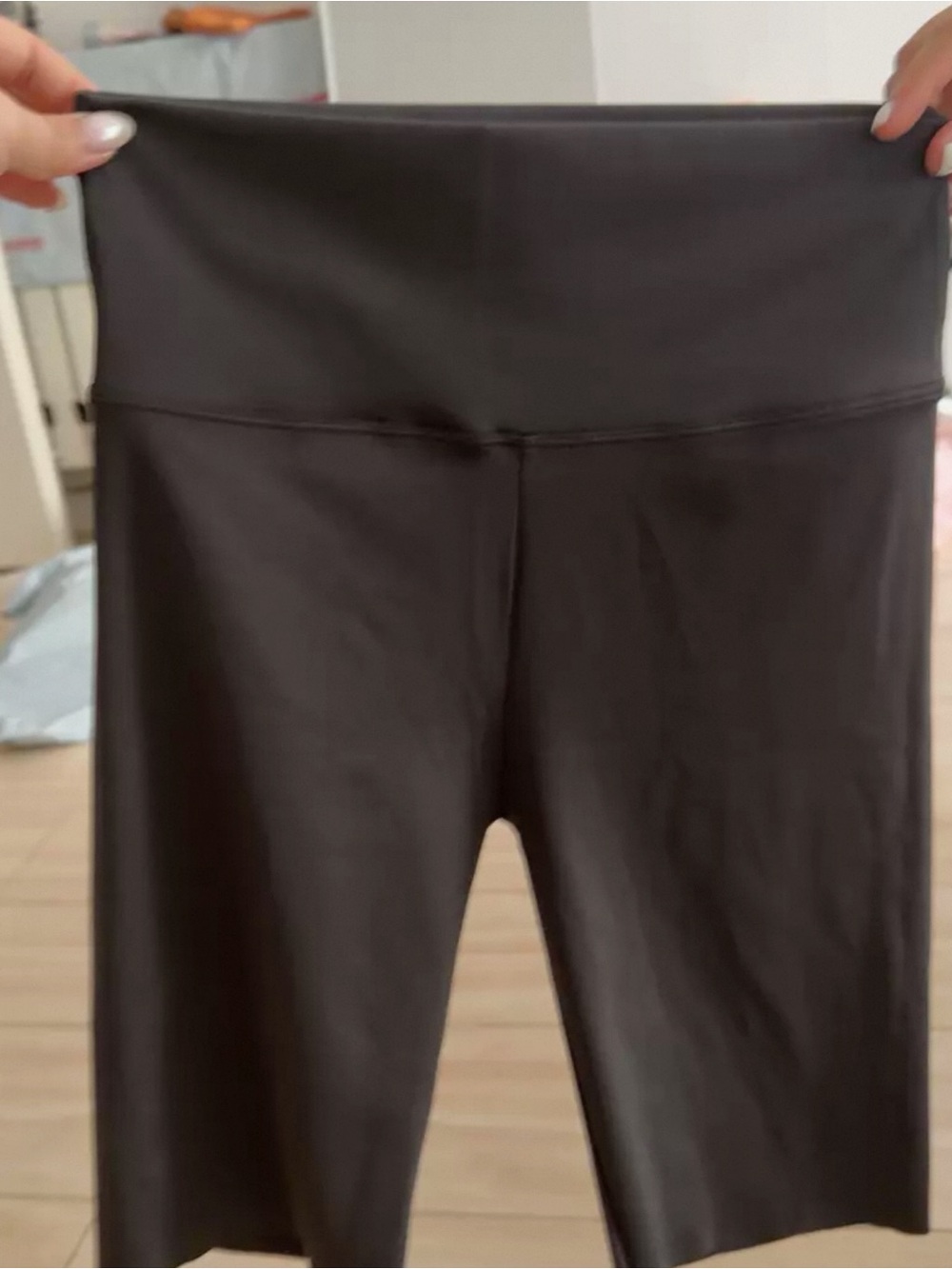Wide-Waist Black Cycling Shorts
